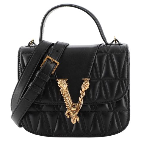 versace virtus top handle bag|versace quilted leather bag.